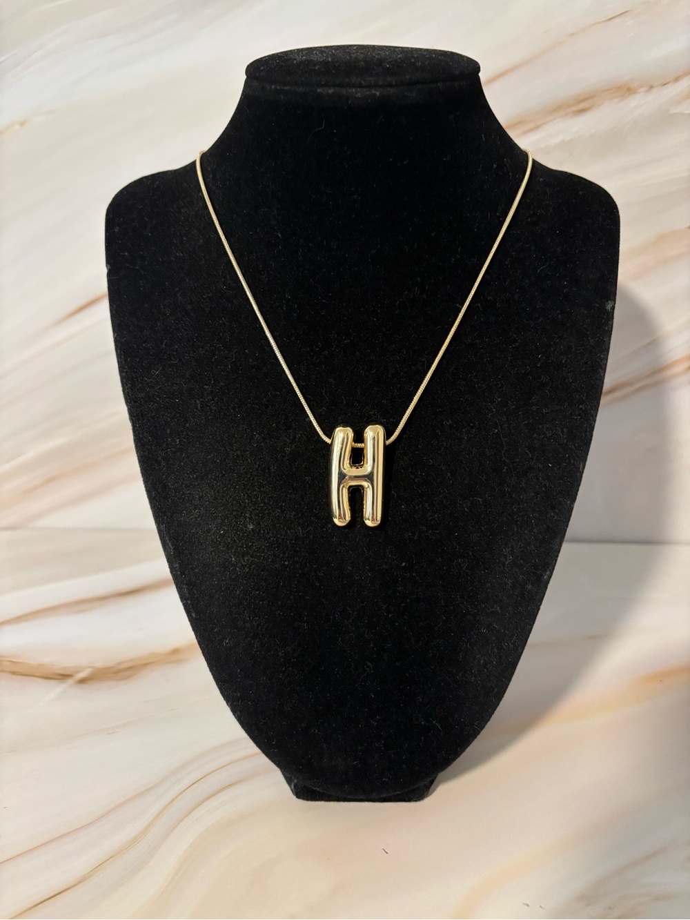 Baublebar Gold-Tone Bubble Initial 'H' Pendant Necklace 18”+2.25”
